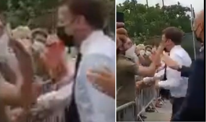 (VIDEO) DOSAD NEVIĐENO! Francuski predsjednik iz publike kojoj je prilazio dobio “strašnu šamarčinu”!