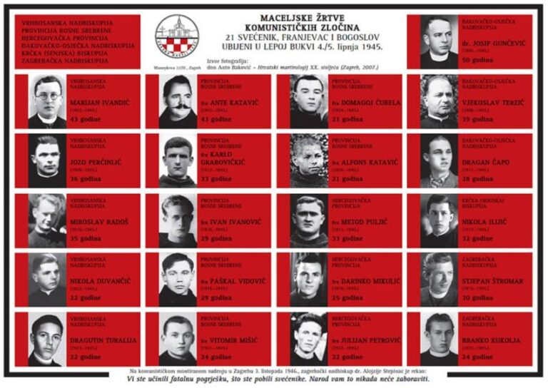 STJEPAN HRŠAK KOMADANT OZNE U KRAPINI POD NAREDBOM “KLEKNI” PUCAO U POTILJAK DVADESET I JEDNOM SVEĆENIKU I REDOVNIKU ( za nagradu od komunista dobio vilu na Tuškancu )