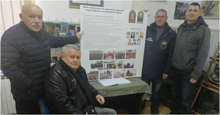 FOTO 54. samostalna pješačka bojna Čakovec u Muzeju vojne i ratne povijesti Pakrac! Panel 54. SPB Čakovec biti će uvršten u stalni postav muzeja!