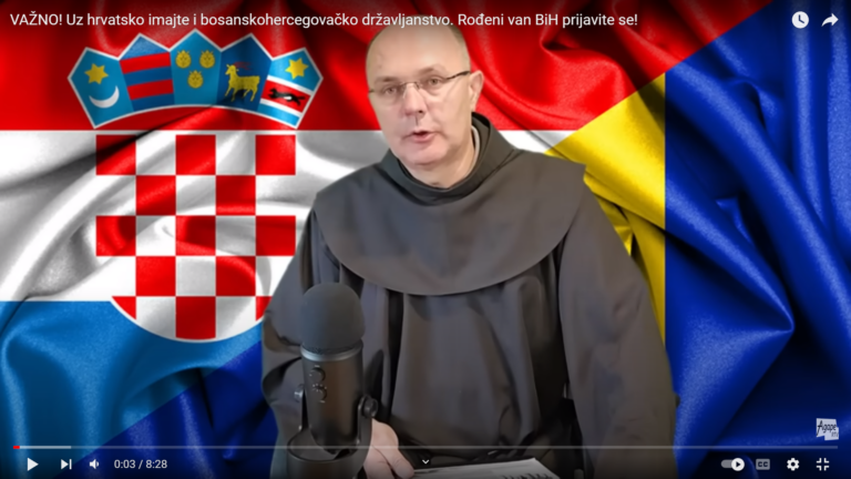 Fra Mario Knezović: Uz hrvatsko imajte i bosanskohercegovačko državljanstvo. Rođeni van BiH prijavite se!