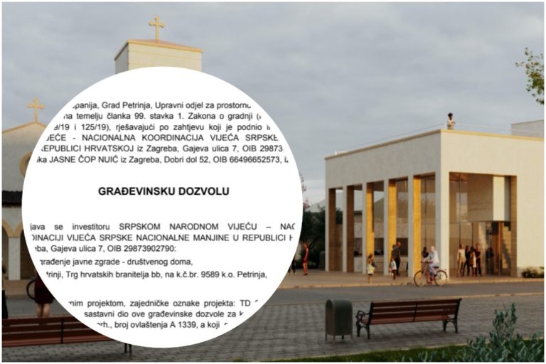 Pored Trga hrvatskih branitelja u centru Petrinje gradit će se Pupovčev ‘Srpski kulturni centar’