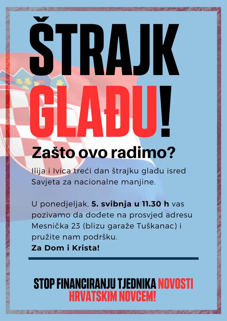 Štrajk glađu i prosvjed ispred Savjeta za nacionalne manjine zbog spornog natječaja